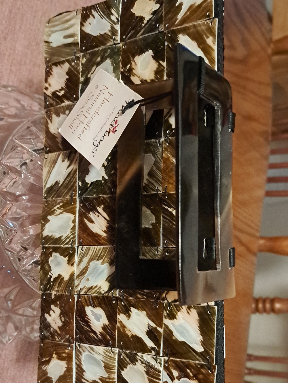 Mad Bags Brown and Black Mosaic Clutch